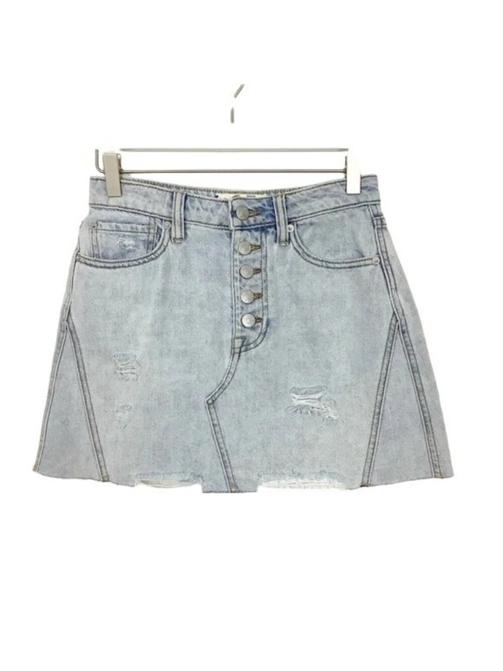 Free People Montauk Distressed Denim Mini Skirt - Picture 3 of 7